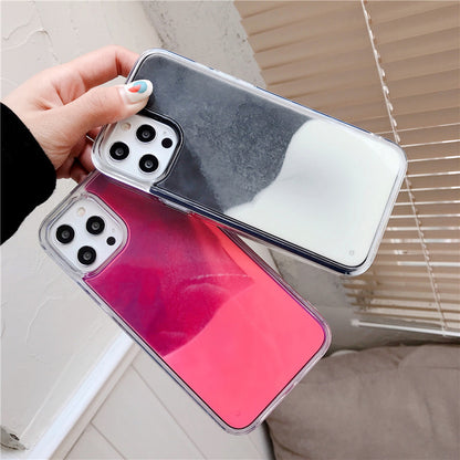 Solid Color Liquid Sand Case for iPhone 17 Pro Max, Glow-in-the-Dark Protective Cover for Apple 16, 15, 14 Full Coverage Foreign Trade Style