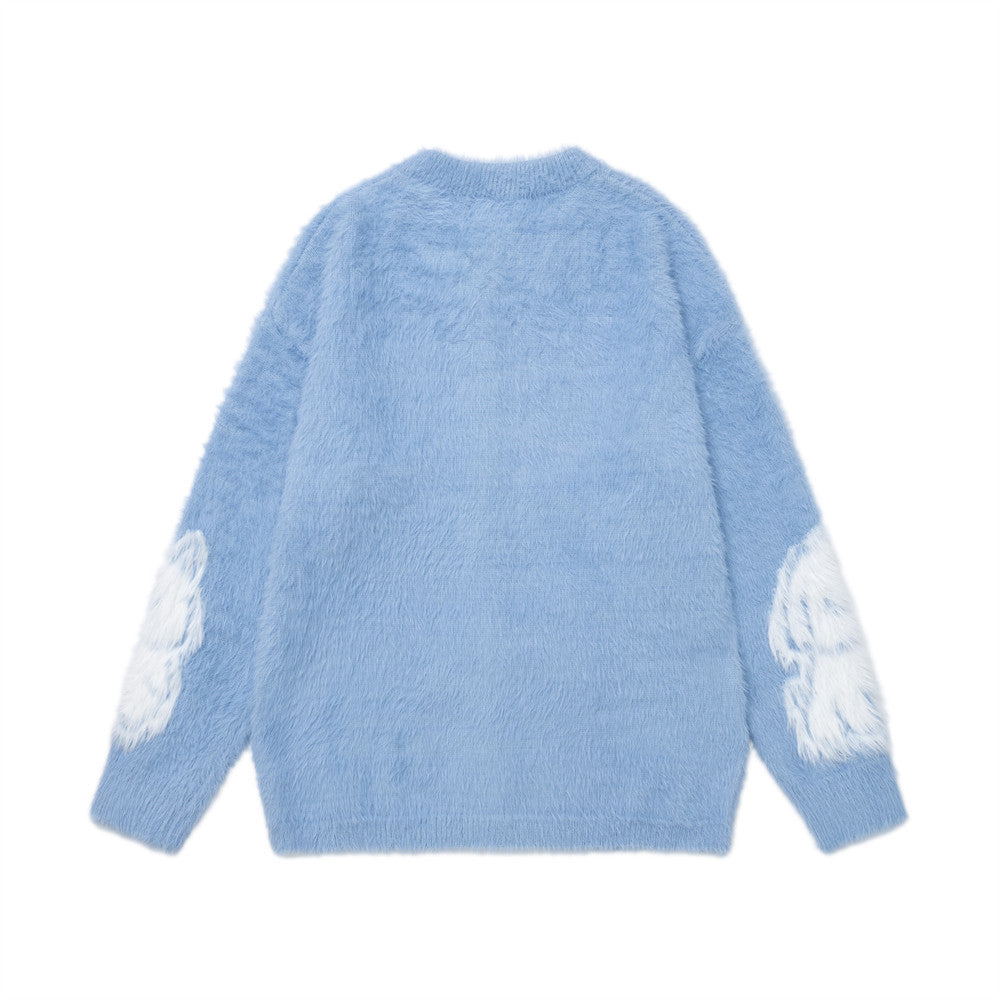 Cartoon plush dog embroidered loose sweater