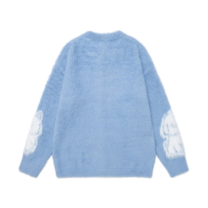 Cartoon plush dog embroidered loose sweater