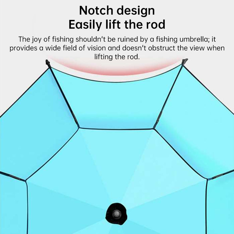 6.6FT Double Canopy Beach Umbrella – UV Protective, Waterproof Sun Shade for Garden, Camping &amp; Fishing