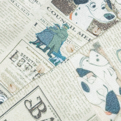 Cartoon puppy newspaper printed cardigan sweater