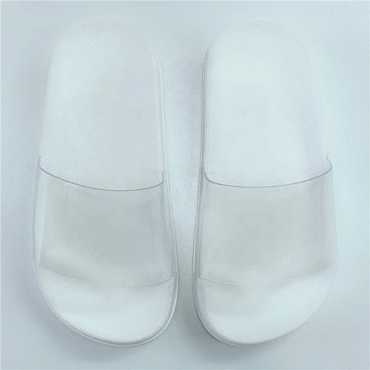 Wholesale Slide Sandals Lady Men Transparent Non slip Slipper Custom Personal logo clear Flip Flops Beach Women Sliders