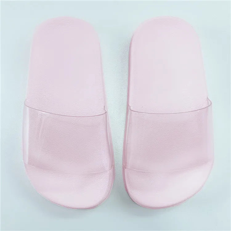 Wholesale Slide Sandals Lady Men Transparent Non slip Slipper Custom Personal logo clear Flip Flops Beach Women Sliders