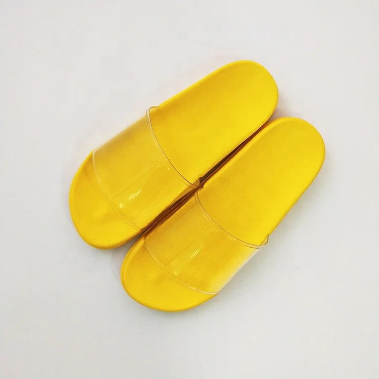 Wholesale Slide Sandals Lady Men Transparent Non slip Slipper Custom Personal logo clear Flip Flops Beach Women Sliders