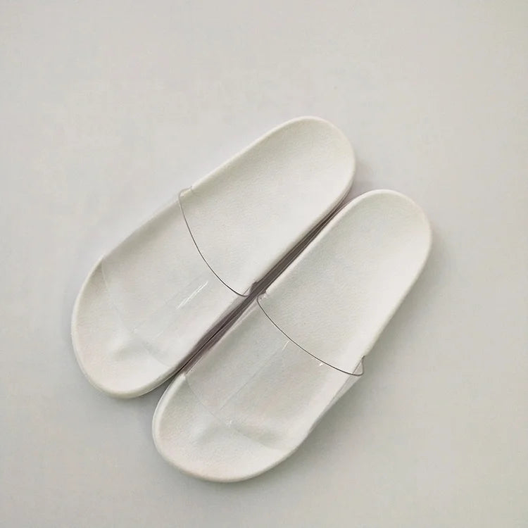 Wholesale Slide Sandals Lady Men Transparent Non slip Slipper Custom Personal logo clear Flip Flops Beach Women Sliders