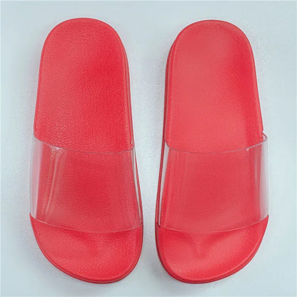 Wholesale Slide Sandals Lady Men Transparent Non slip Slipper Custom Personal logo clear Flip Flops Beach Women Sliders