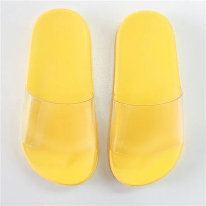 Wholesale Slide Sandals Lady Men Transparent Non slip Slipper Custom Personal logo clear Flip Flops Beach Women Sliders