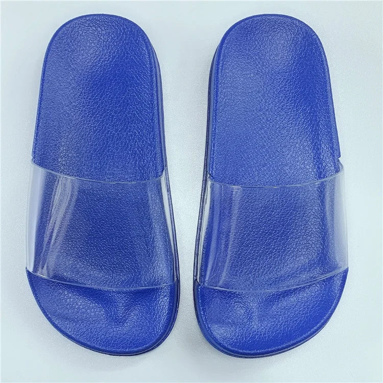 Wholesale Slide Sandals Lady Men Transparent Non slip Slipper Custom Personal logo clear Flip Flops Beach Women Sliders