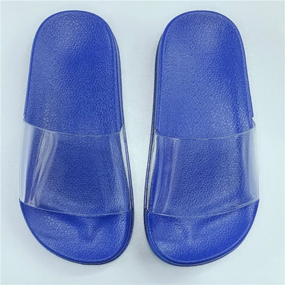 Wholesale Slide Sandals Lady Men Transparent Non slip Slipper Custom Personal logo clear Flip Flops Beach Women Sliders