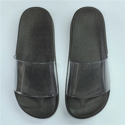Wholesale Slide Sandals Lady Men Transparent Non slip Slipper Custom Personal logo clear Flip Flops Beach Women Sliders
