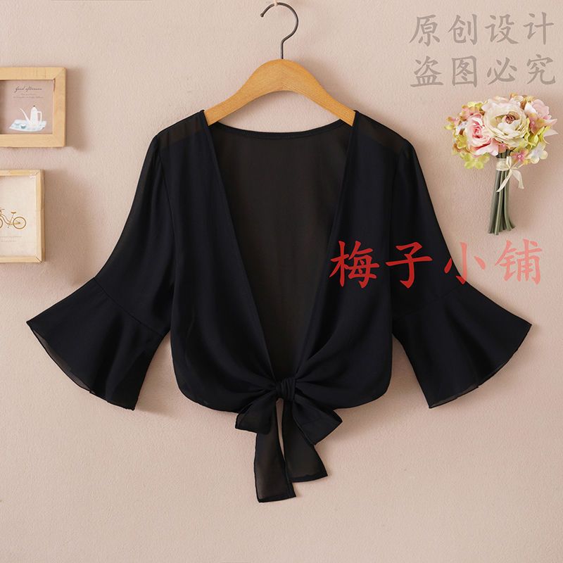 2025 Summer Sunscreen Clothing Chiffon Small Shawl Jacket Women&