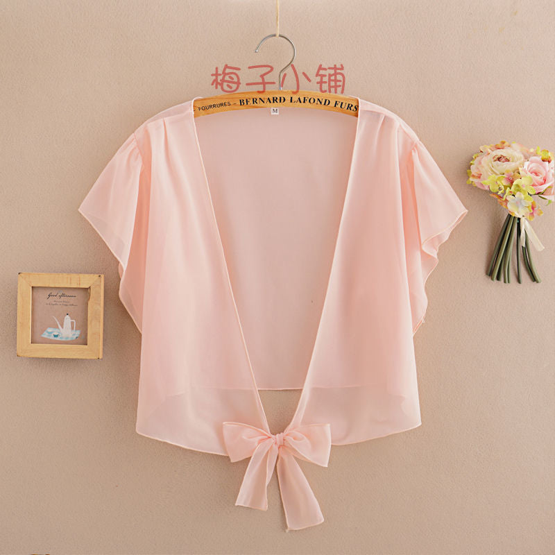 2025 Summer Sunscreen Clothing Chiffon Small Shawl Jacket Women&