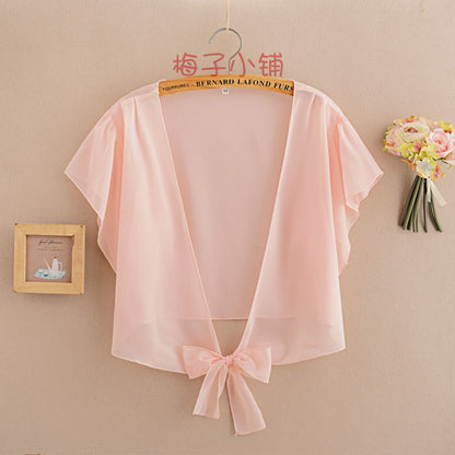 2025 Summer Sunscreen Clothing Chiffon Small Shawl Jacket Women&