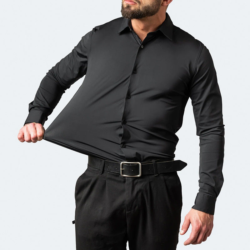 Cross-Border Four-Way Stretch Shirt Men&