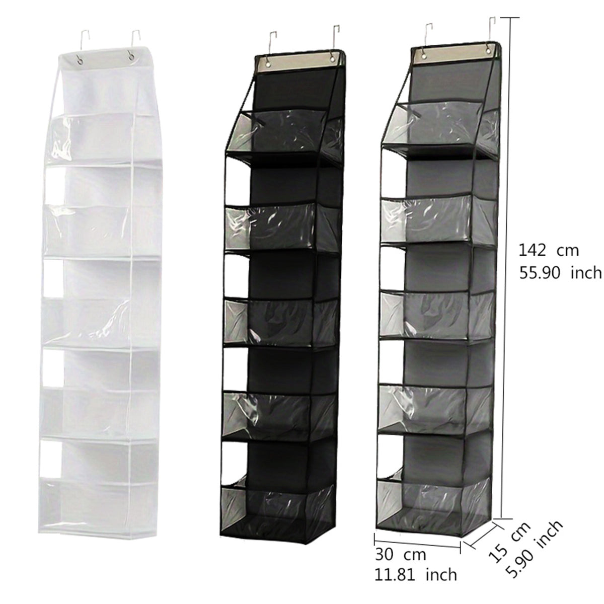 Wall-Mounted Storage Hanging Bag Behind the Door, Multi-Layered Dormitory Storage, Multifunctional Clothing and Toy Plastic Bag Storage Bag