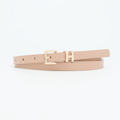 New Foreign Trade Hot-Selling I-Buckle Thin Belt for Women, Fashionable, High-End, Versatile Dress, Suit Decorative Belt