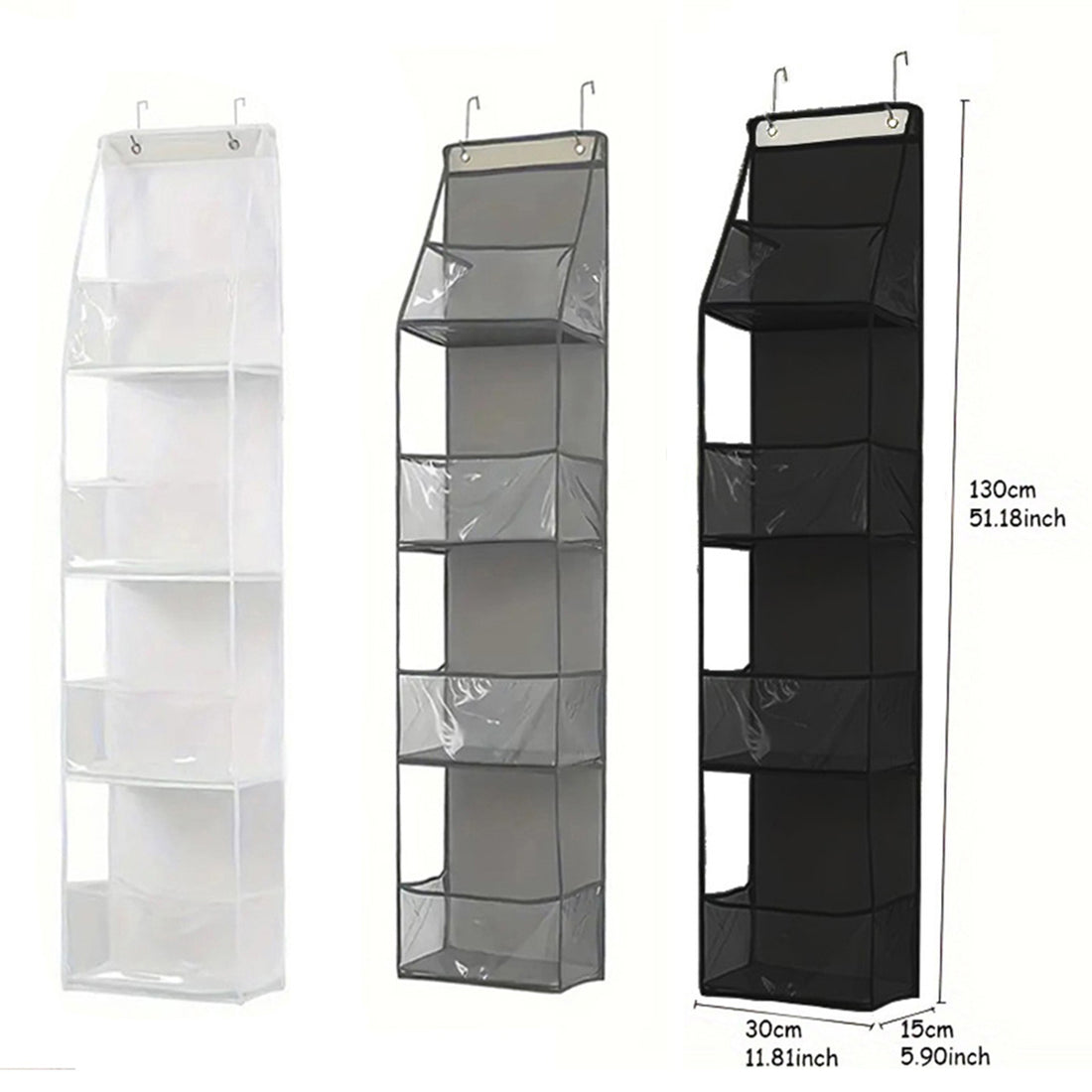 Wall-Mounted Storage Hanging Bag Behind the Door, Multi-Layered Dormitory Storage, Multifunctional Clothing and Toy Plastic Bag Storage Bag