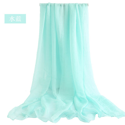 Candy Summer New Sun Protection Shawl Chiffon Imitation Silk Scarf Seaside Beach Towel Solid Color Silk Scarf Scarf Wholesale