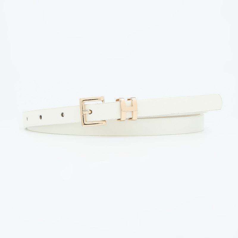 New Foreign Trade Hot-Selling I-Buckle Thin Belt for Women, Fashionable, High-End, Versatile Dress, Suit Decorative Belt