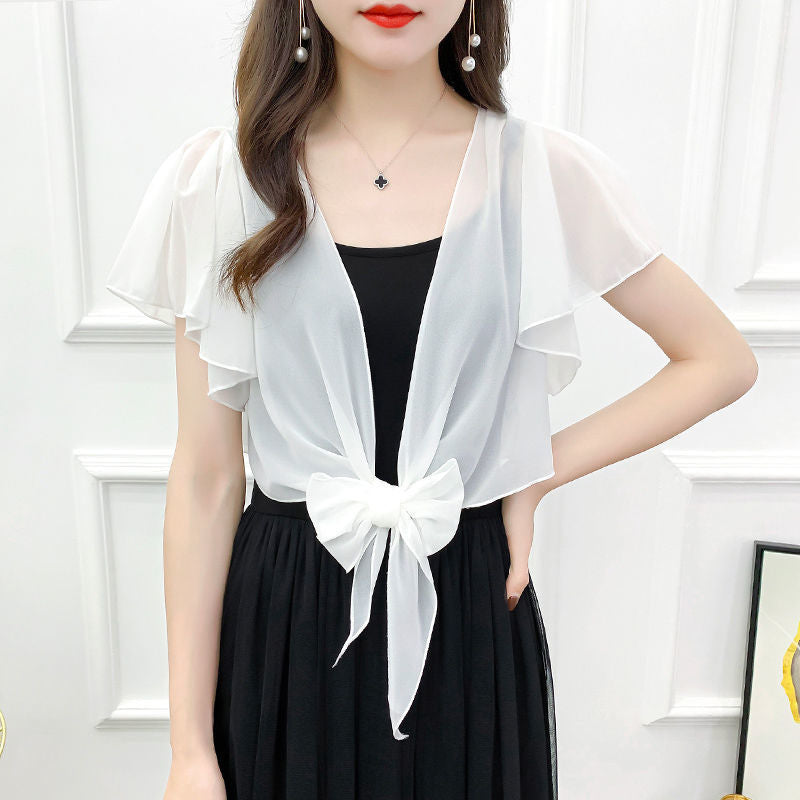 2025 Summer Sunscreen Clothing Chiffon Small Shawl Jacket Women&