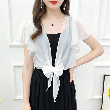 2025 Summer Sunscreen Clothing Chiffon Small Shawl Jacket Women&