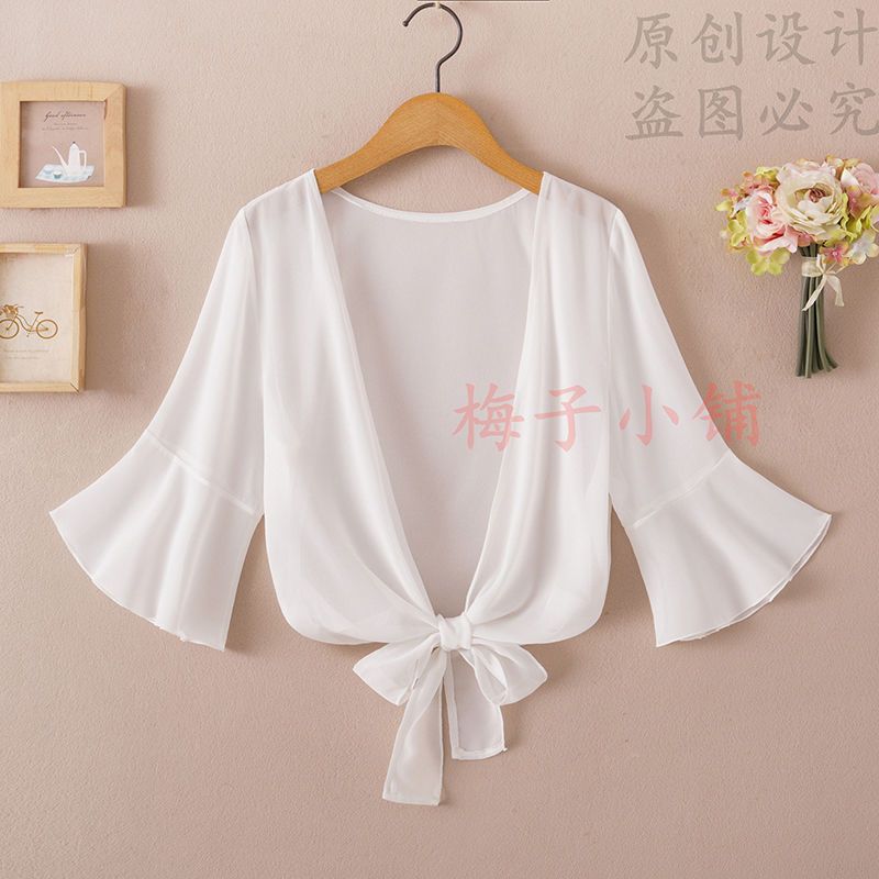 2025 Summer Sunscreen Clothing Chiffon Small Shawl Jacket Women&