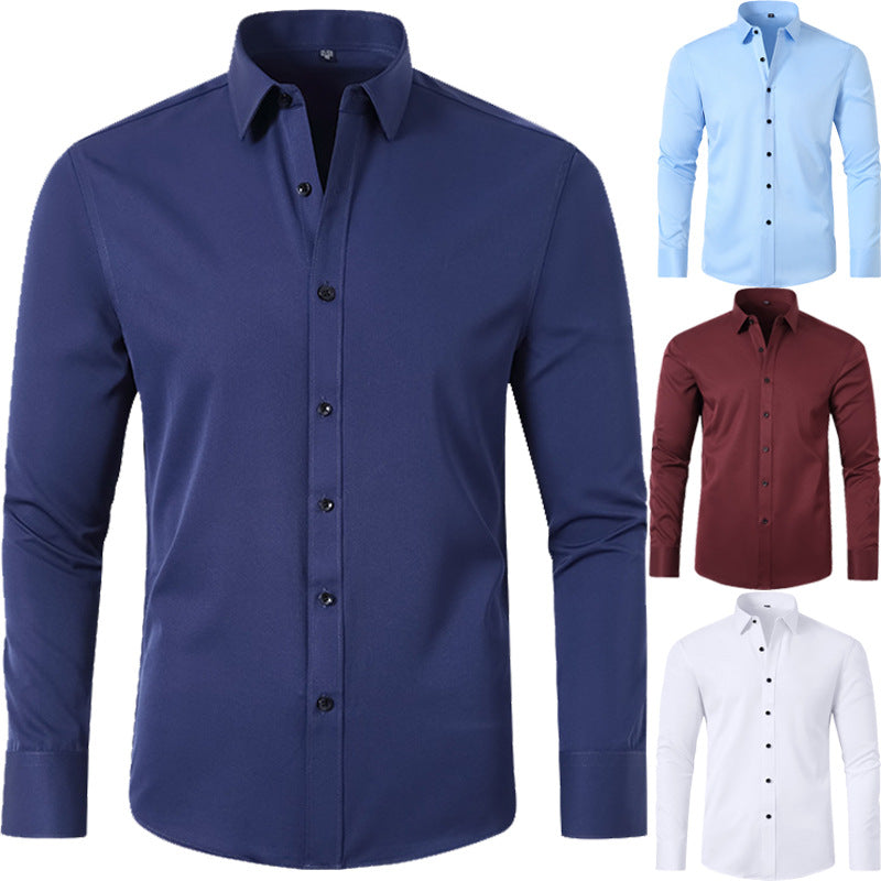 Cross-Border Four-Way Stretch Shirt Men&