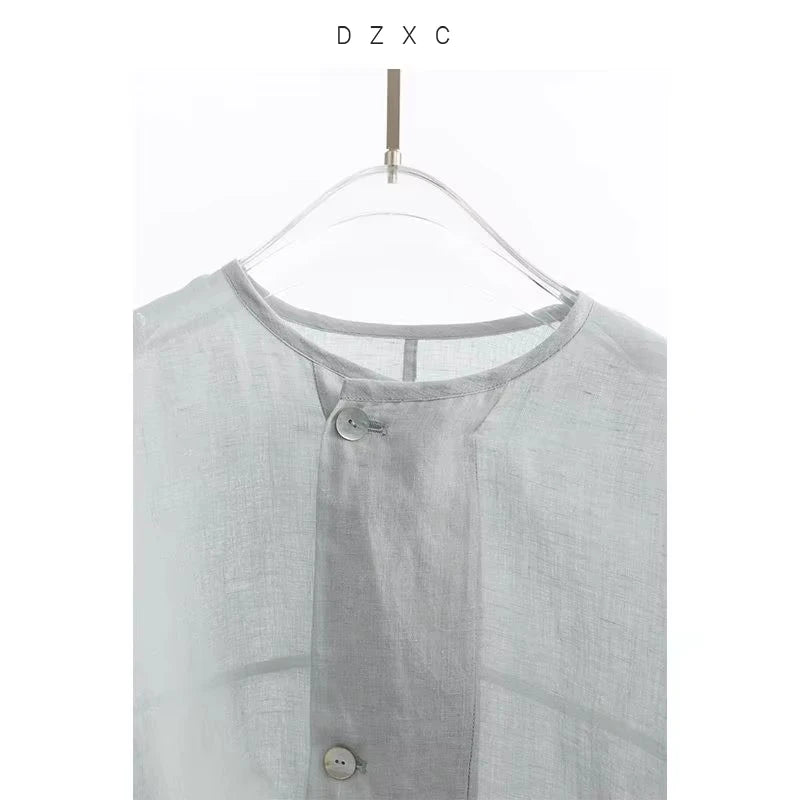 Chinese Style~ Linen Shirt, Loose Plus-Size Women&