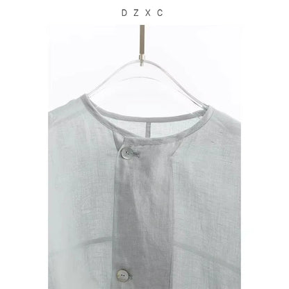 Chinese Style~ Linen Shirt, Loose Plus-Size Women&