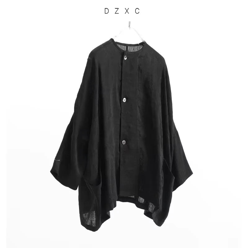 Chinese Style~ Linen Shirt, Loose Plus-Size Women&