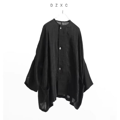 Chinese Style~ Linen Shirt, Loose Plus-Size Women&