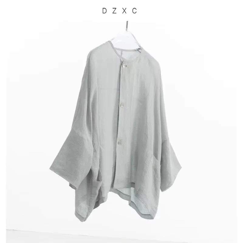 Chinese Style~ Linen Shirt, Loose Plus-Size Women&