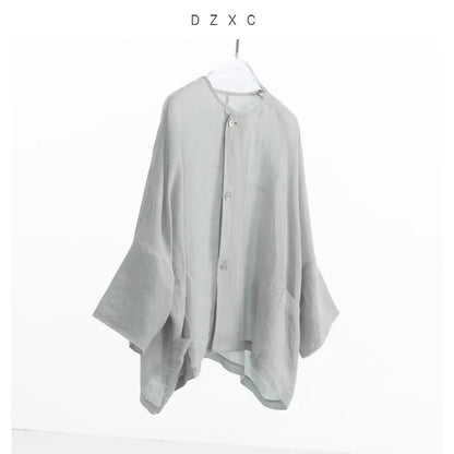 Chinese Style~ Linen Shirt, Loose Plus-Size Women&