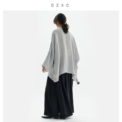 Chinese Style~ Linen Shirt, Loose Plus-Size Women&